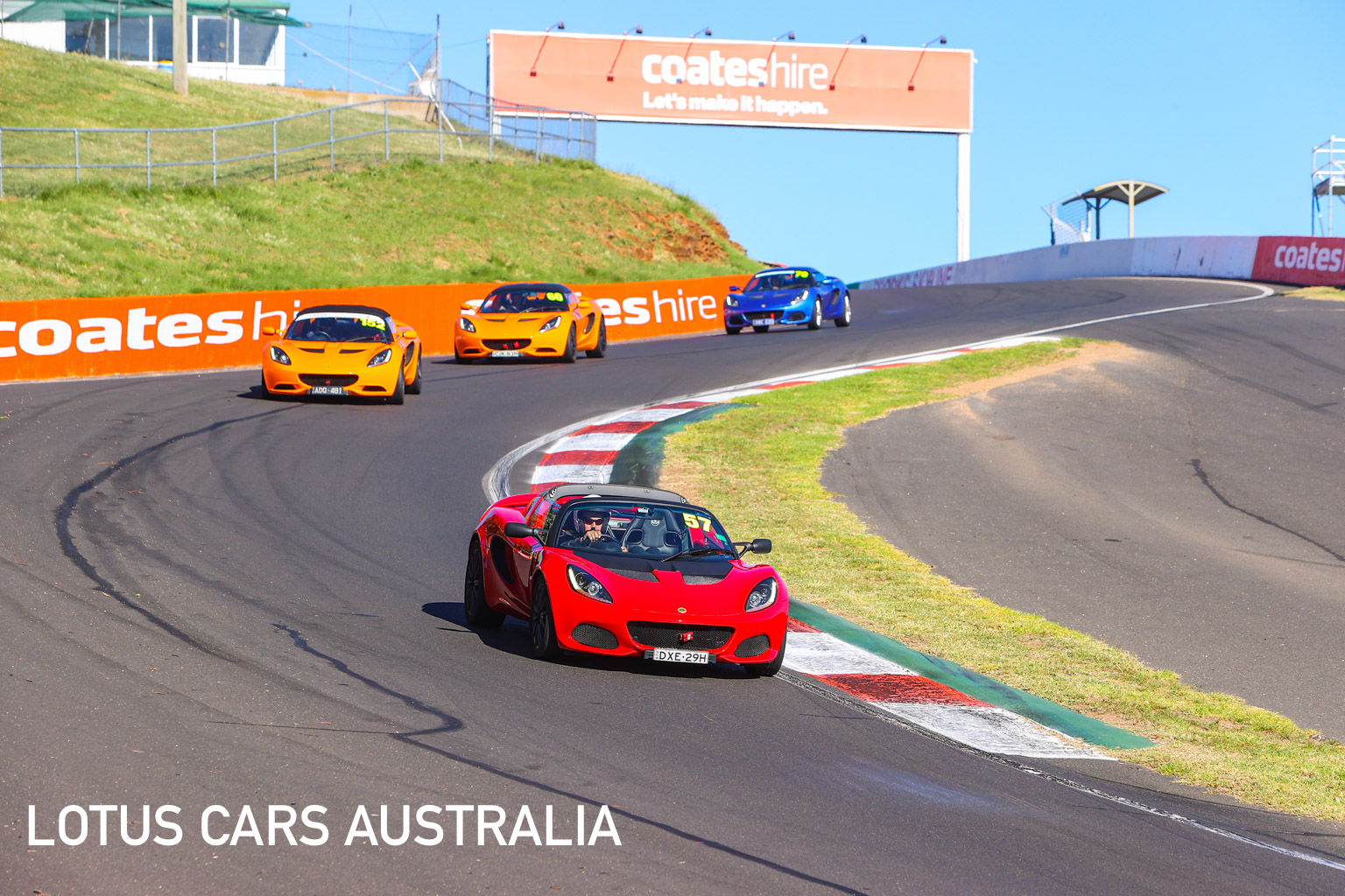Lotus Cars Australia Mount Panorama Bathurst Track Day Red Elise Sports Car Down The Esses March 2021 (6 Of 45)