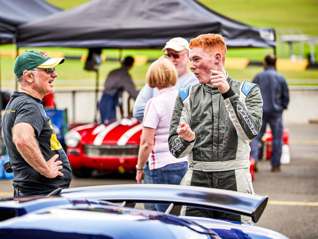 Lotus Club In Australia Doing Track Days Like CSCA At Wakefield And Eastern Creek Racing Circuit Father And Son Talking