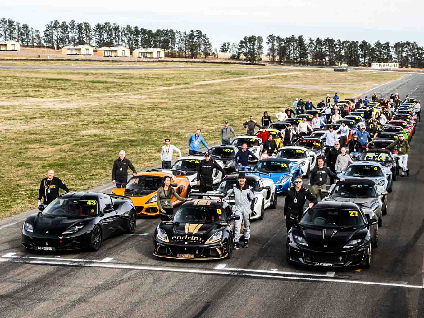 Track Day At Wakefield Park Raceway For Lotus High Performance Sports Car Owners On The Main Straight